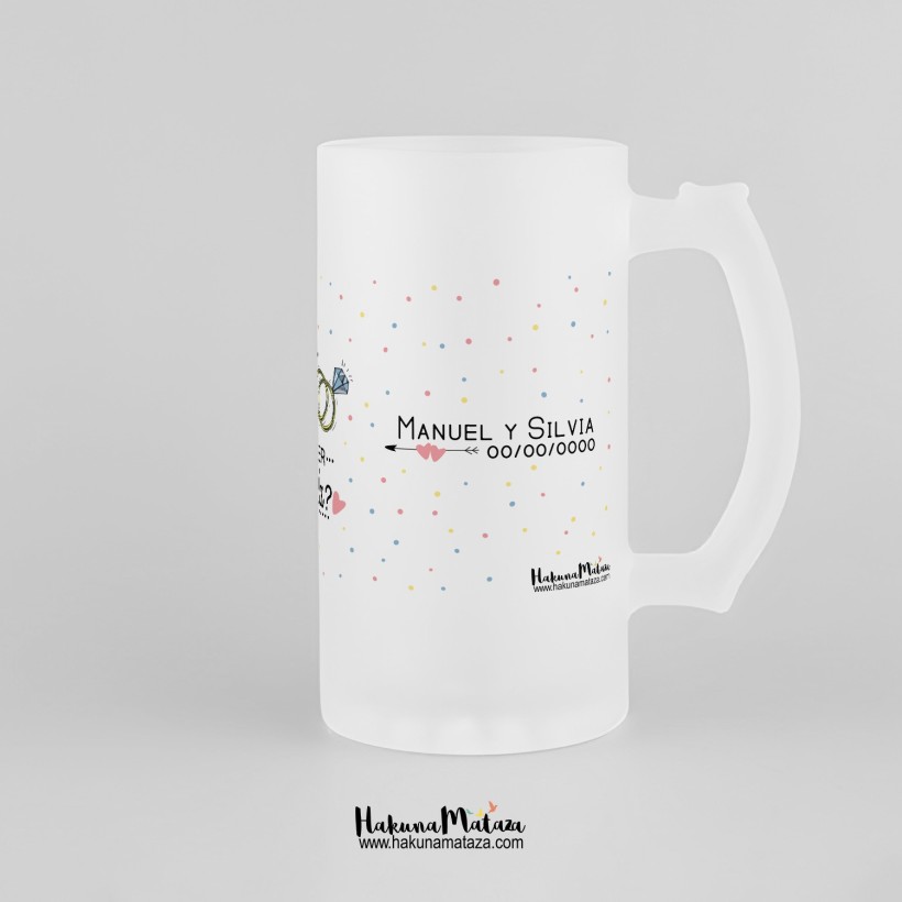 Jarra de cristal personalizada - No puedo dar el sí Jarra de cristal personalizada - No puedo dar el sí