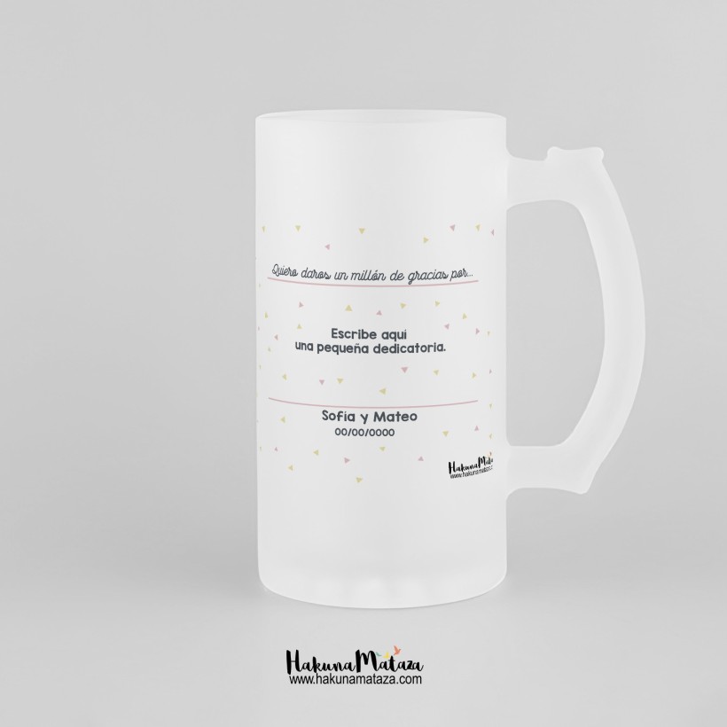 Jarra de cristal personalizada - Gracias por tanto Jarra de cristal personalizada - Gracias por tanto