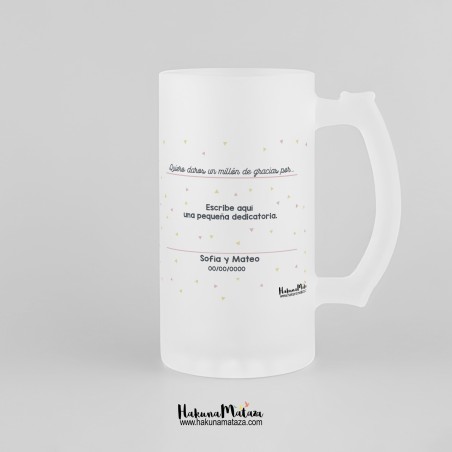 Jarra de cristal personalizada - Gracias por tanto