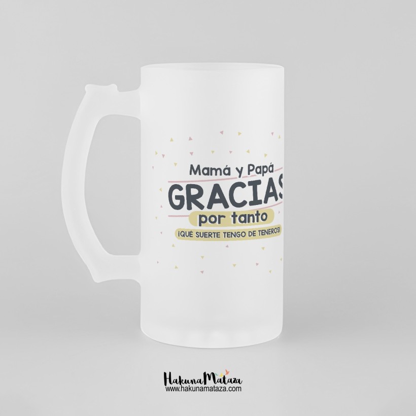 Jarra de cristal personalizada - Gracias por tanto