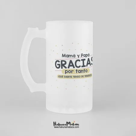 Jarra de cristal personalizada - Gracias por tanto | Hakuna Mataza
