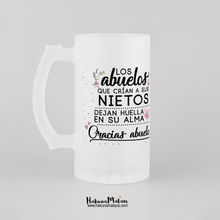 Jarra de cristal personalizada - Los abuelos que crían