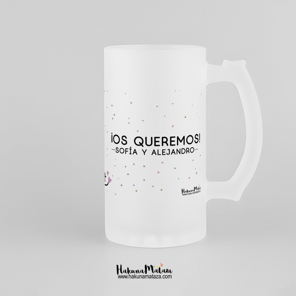 Jarra de cristal personalizada - Los abuelos que crían