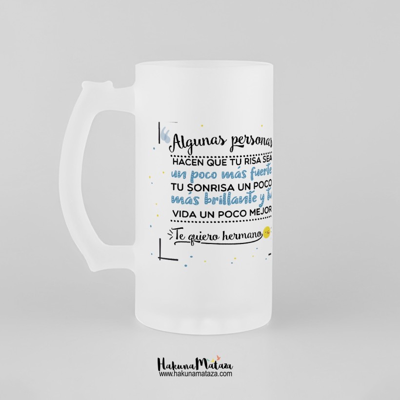 Jarra de cristal personalizada - Algunas personas (azul)