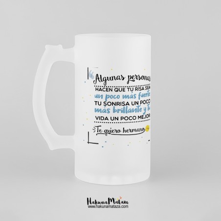 Jarra de cristal personalizada - Algunas personas (azul)