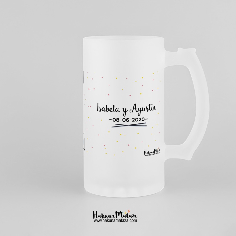 Jarra de cristal personalizada - Algunas personas (rosa)