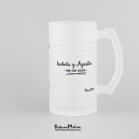 Jarra de cristal personalizada - Algunas personas (rosa)