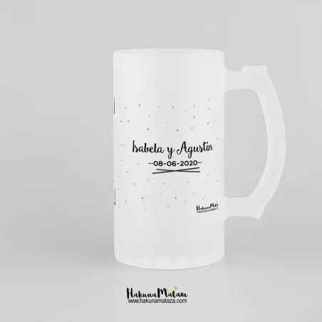 Jarra de cristal personalizada - Algunas personas (rosa) · detalle