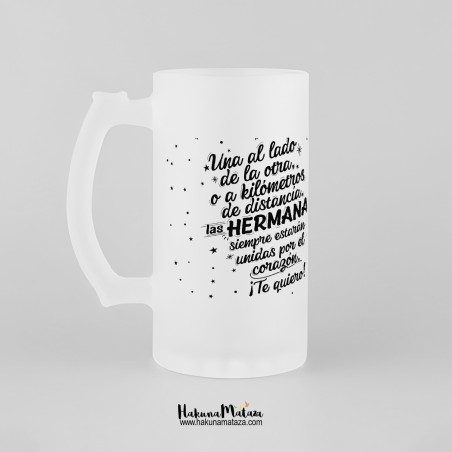 Jarra de cristal personalizada - Las hermanas / hermanos están unidos por el corazón
