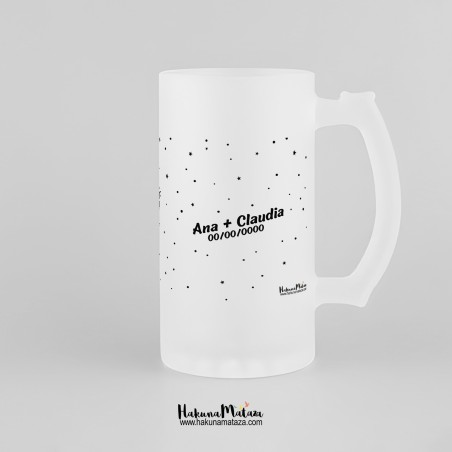 Jarra de cristal personalizada - Una al lado de la otra Jarra de cristal personalizada - Una al lado de la otra