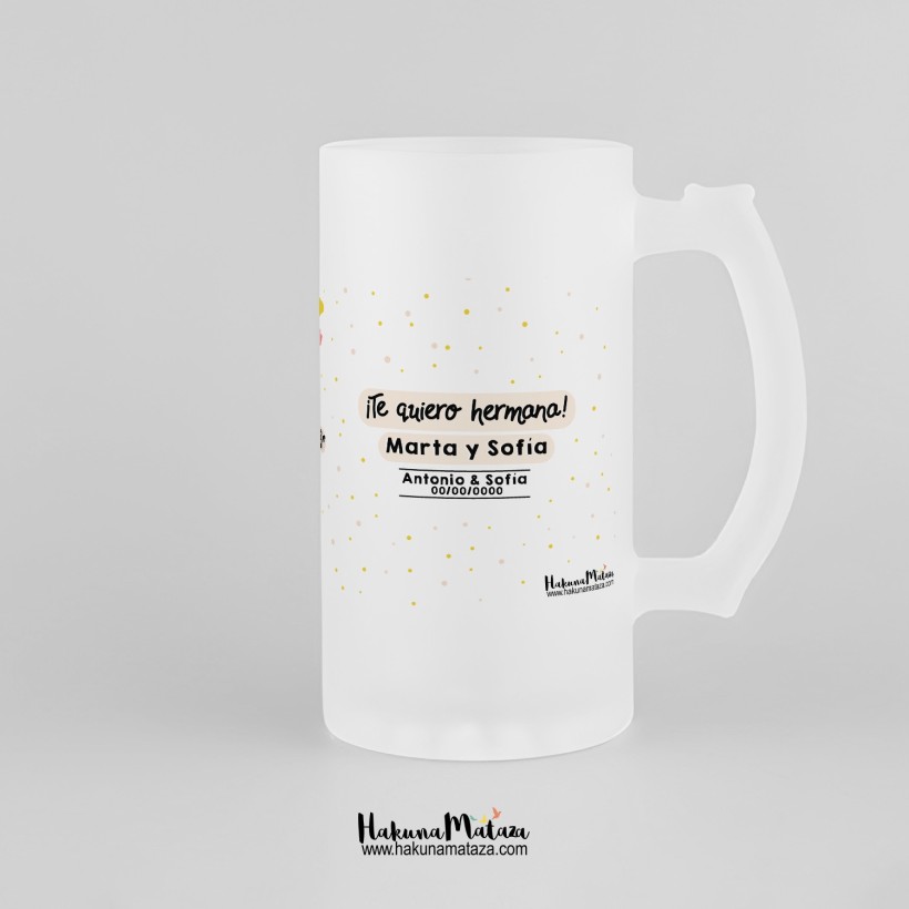 Jarra de cristal personalizada - Las hermanas son una mezcla Jarra de cristal personalizada - Las hermanas son una mezcla