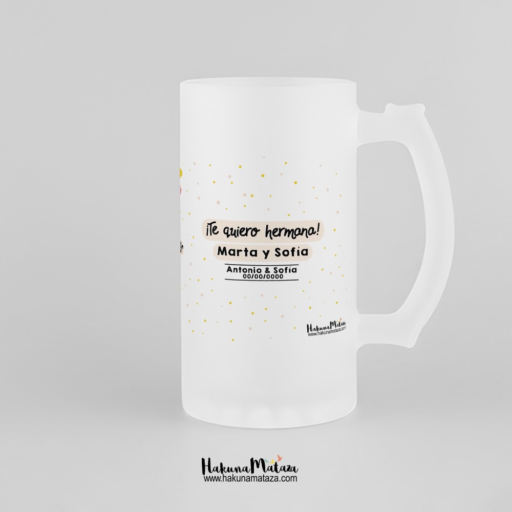 Jarra de cristal personalizada - Las hermanas son una mezcla