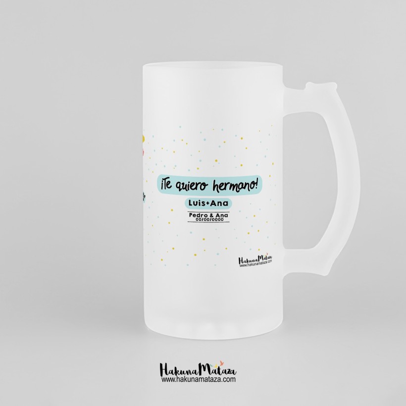 Jarra de cristal personalizada - Los hermanos son una mezcla Jarra de cristal personalizada - Los hermanos son una mezcla