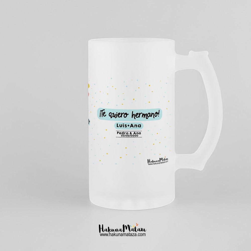 Jarra de cristal personalizada - Los hermanos son una mezcla