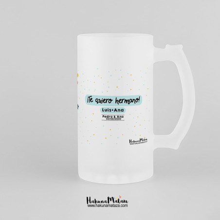 Jarra de cristal personalizada - Los hermanos son una mezcla Jarra de cristal personalizada - Los hermanos son una mezcla