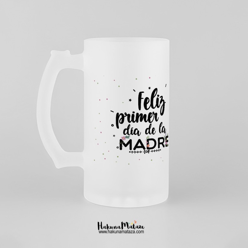 Jarra de cristal personalizada - Primer día de la madre