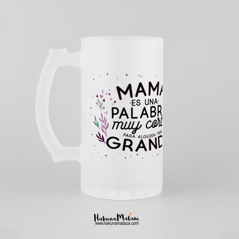 Jarra de cristal personalizada - Mamá es una palabra muy corta