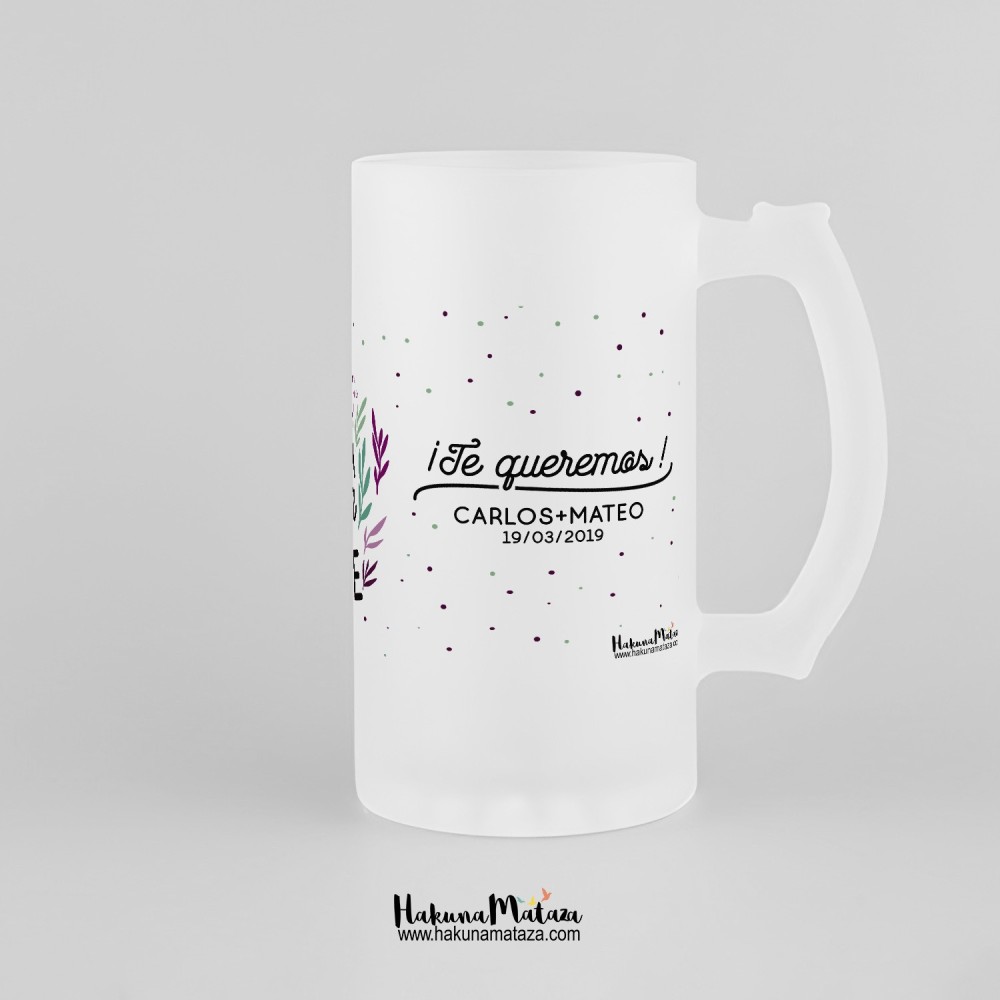 Jarra de cristal personalizada - Mamá es una palabra muy corta