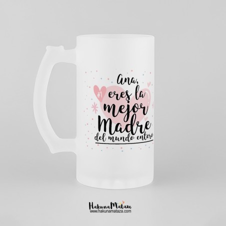 Jarra de cristal personalizada - Eres la mejor madre Jarra de cristal personalizada - Eres la mejor madre