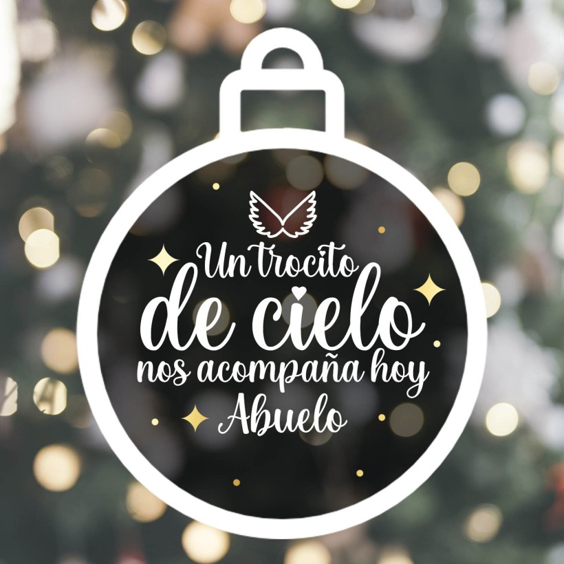 Bola (10cm) de Navidad personalizada - Un trocito de cielo Bola (10cm) de Navidad personalizada - Un trocito de cielo