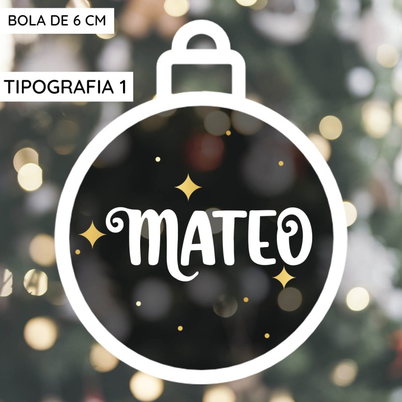 Bola de Navidad PEQUEÑA 6cm - Nombre Bola de Navidad PEQUEÑA 6cm - Nombre