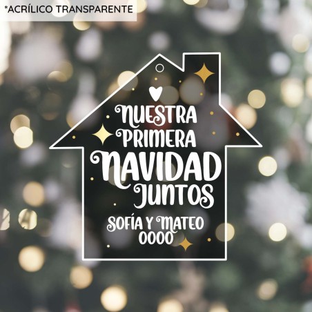 Bola de Navidad plana casa - Nuestra primera Navidad