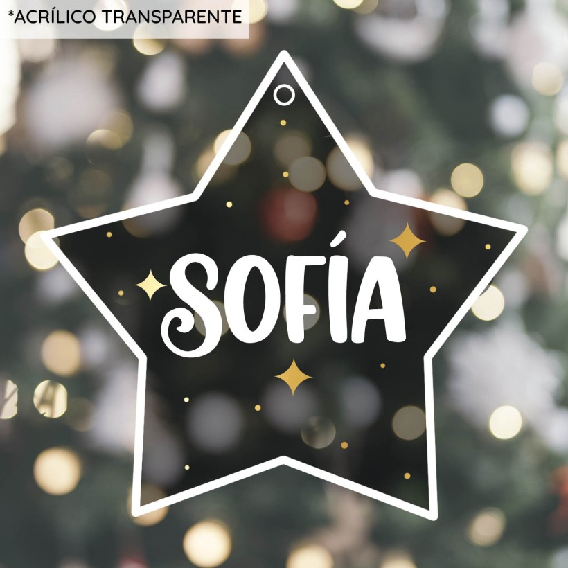 Adorno acrílico Navidad estrella / Nombre Adorno acrílico Navidad estrella / Nombre