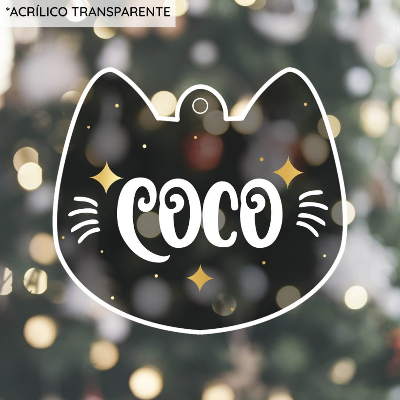 Adorno acrílico Navidad - Gato Adorno acrílico Navidad - Gato