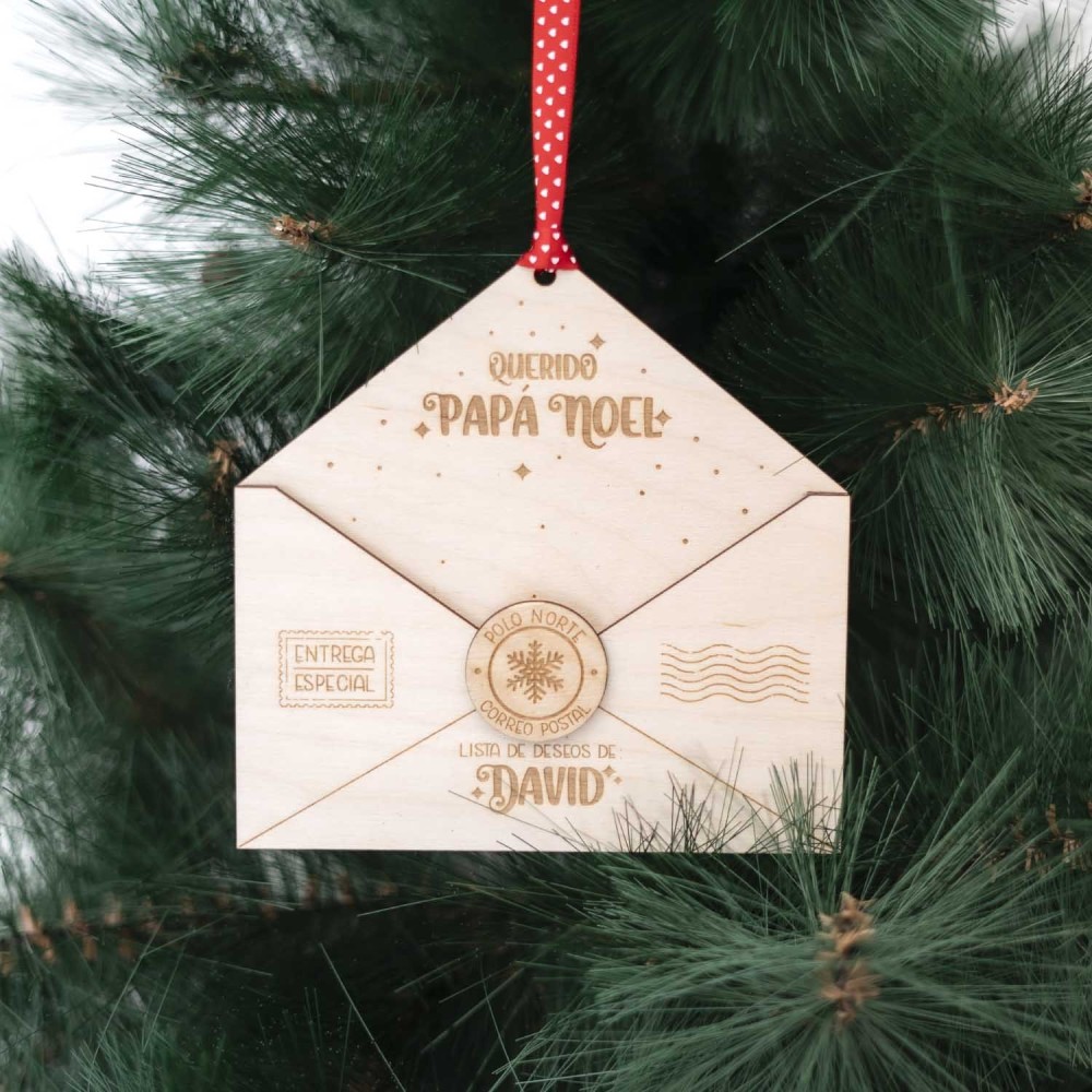 Sobre carta Navidad madera