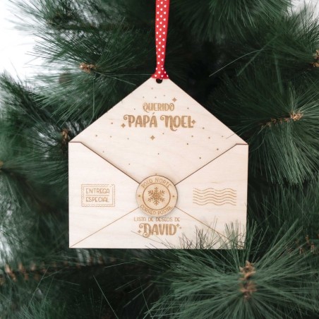 Sobre carta Navidad madera