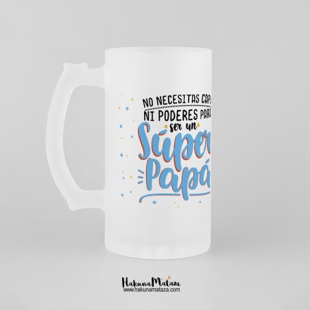 Jarra de cristal personalizada - Super papá Jarra de cristal personalizada - Super papá