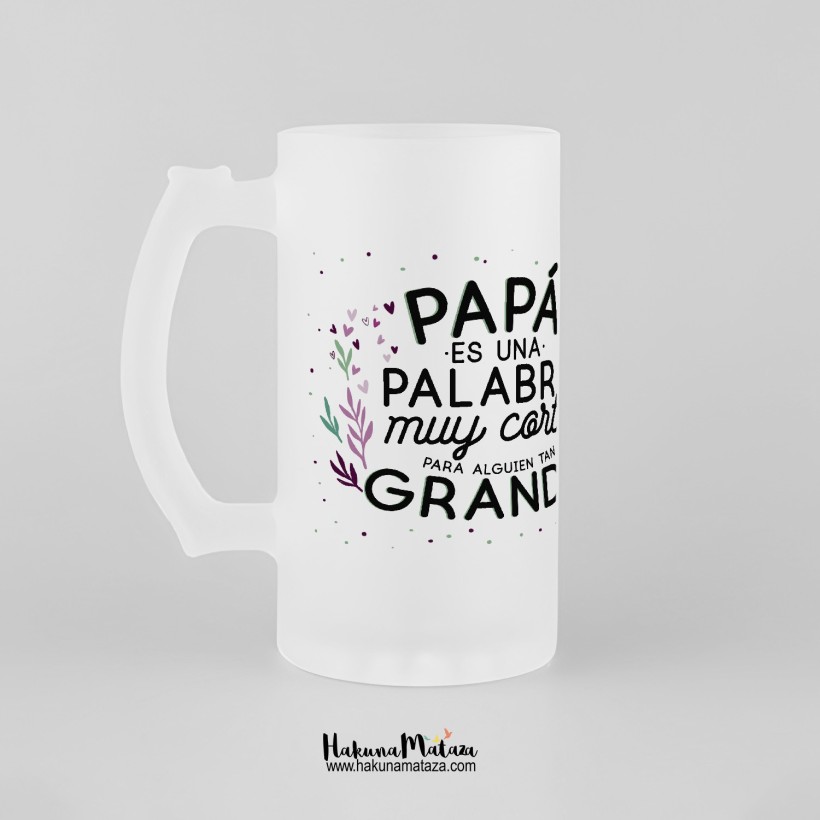 Jarra de cristal personalizada - Papá es una palabra muy corta