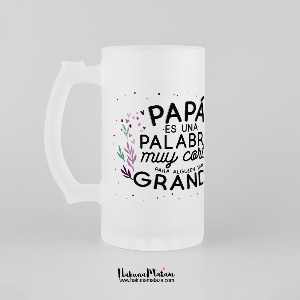 Jarra de cristal personalizada - Papá es una palabra muy corta