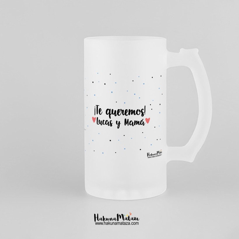 Jarra de cristal personalizada - Feliz primer día del padre Jarra de cristal personalizada - Feliz primer día del padre