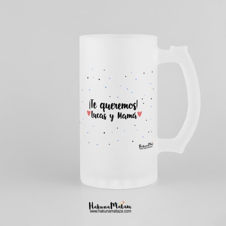 Jarra de cristal personalizada - Feliz primer día del padre Jarra de cristal personalizada - Feliz primer día del padre