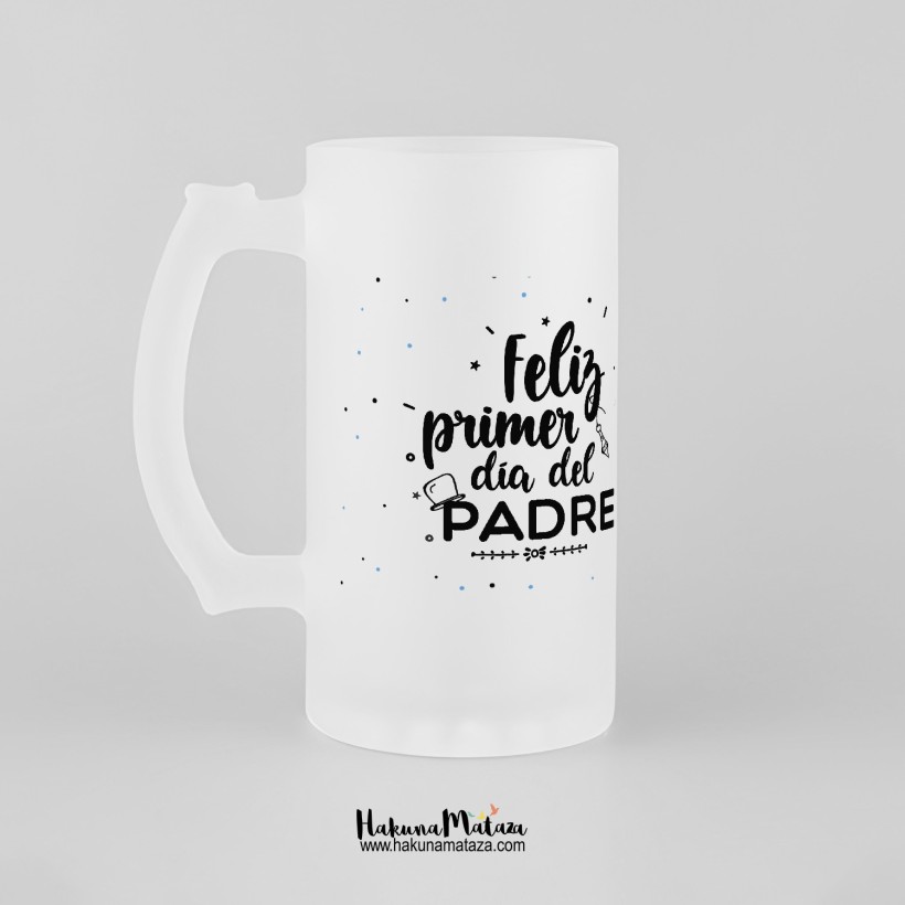 Jarra de cristal personalizada - Feliz primer día del padre