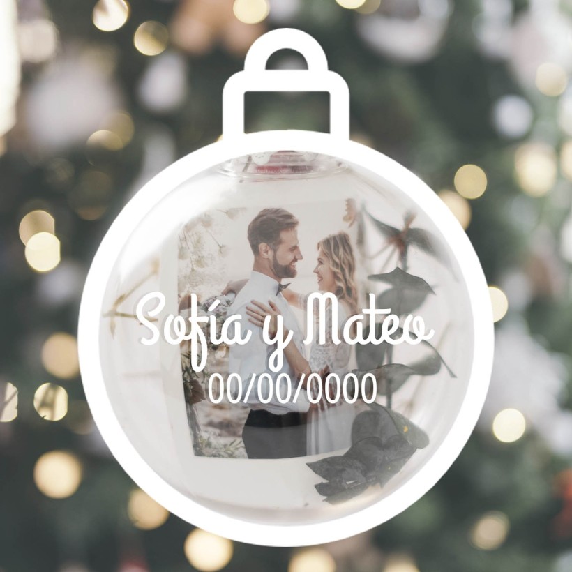 Bola de Navidad personalizada con foto tipo polaroid