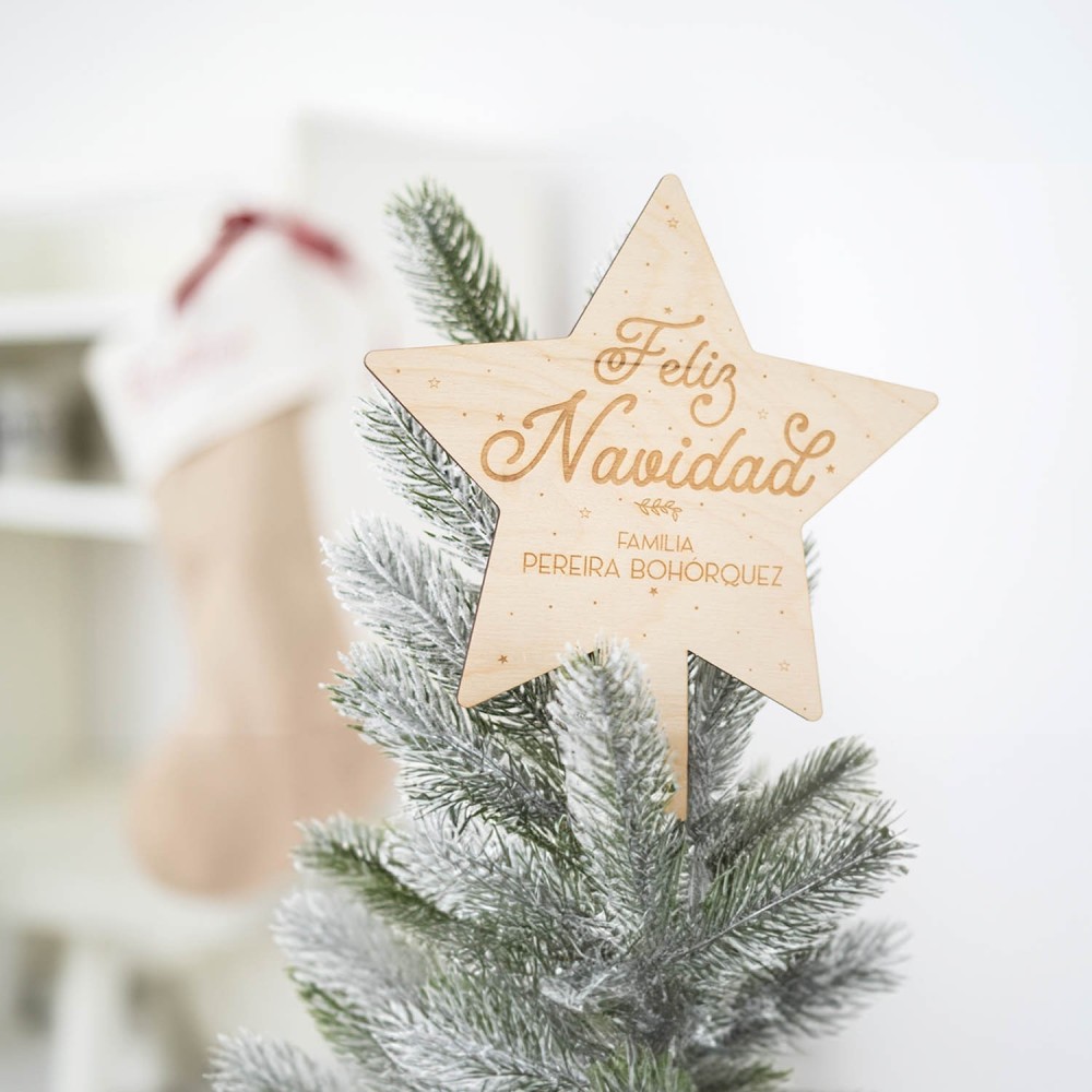Estrella árbol de Navidad personalizada