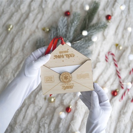 Sobre carta Navidad madera