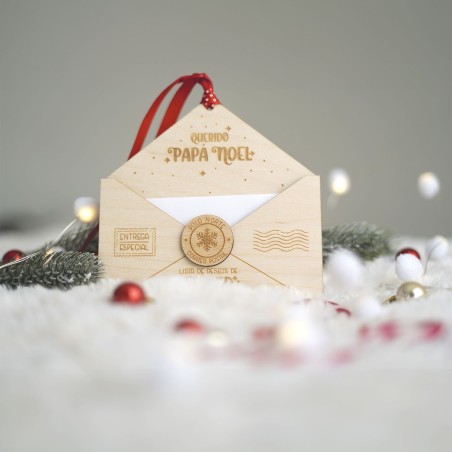 Sobre carta Navidad madera