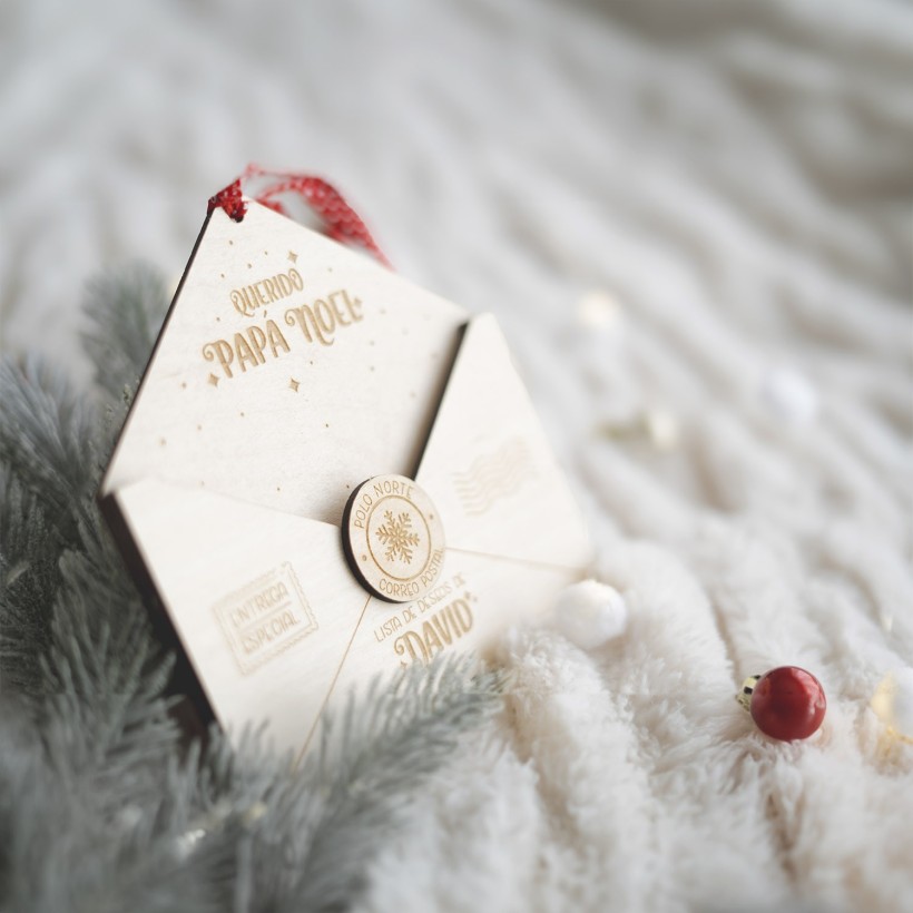 Sobre carta Navidad madera Sobre carta Navidad madera