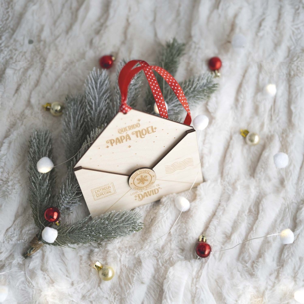 Sobre carta Navidad madera