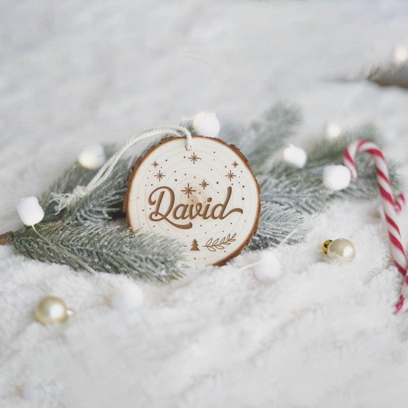 Rodaja árbol de navidad personalizada - Nombre