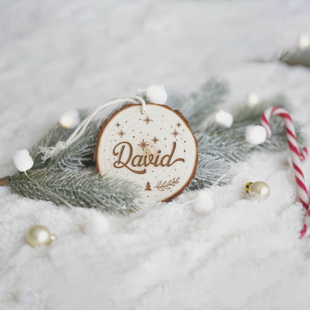 Rodaja árbol de navidad personalizada - Nombre