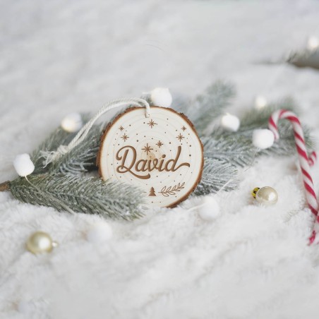 Rodaja árbol de navidad personalizada - Nombre