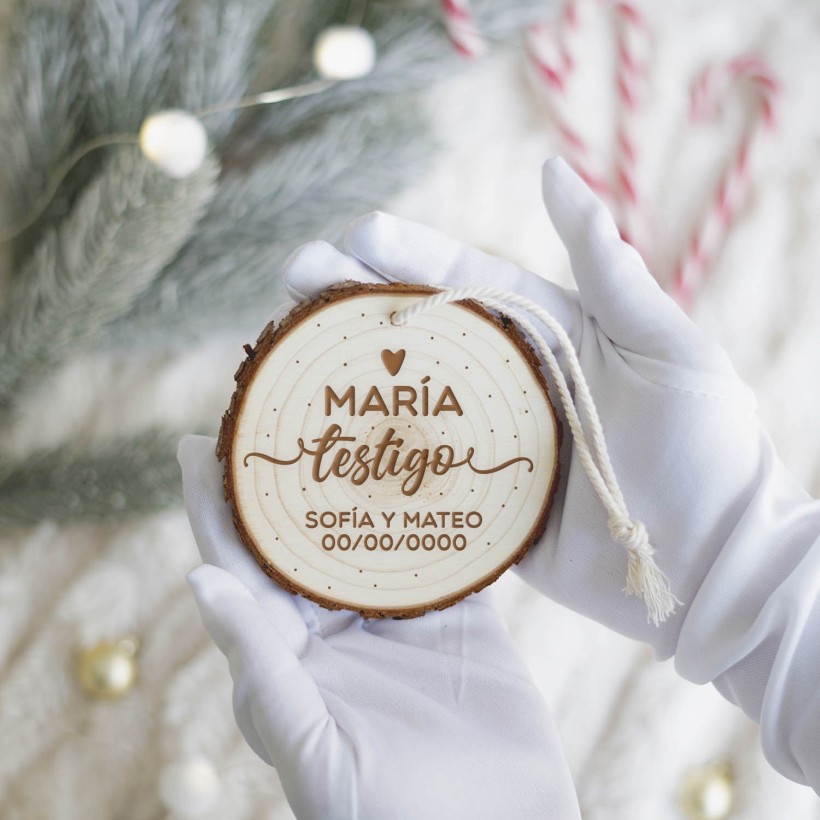 Rodaja árbol de navidad personalizada - Testigo