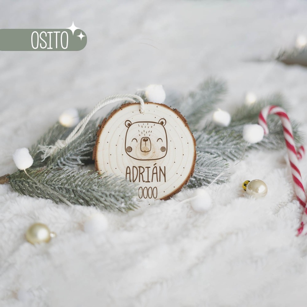 Rodaja árbol de navidad personalizada - Animalitos