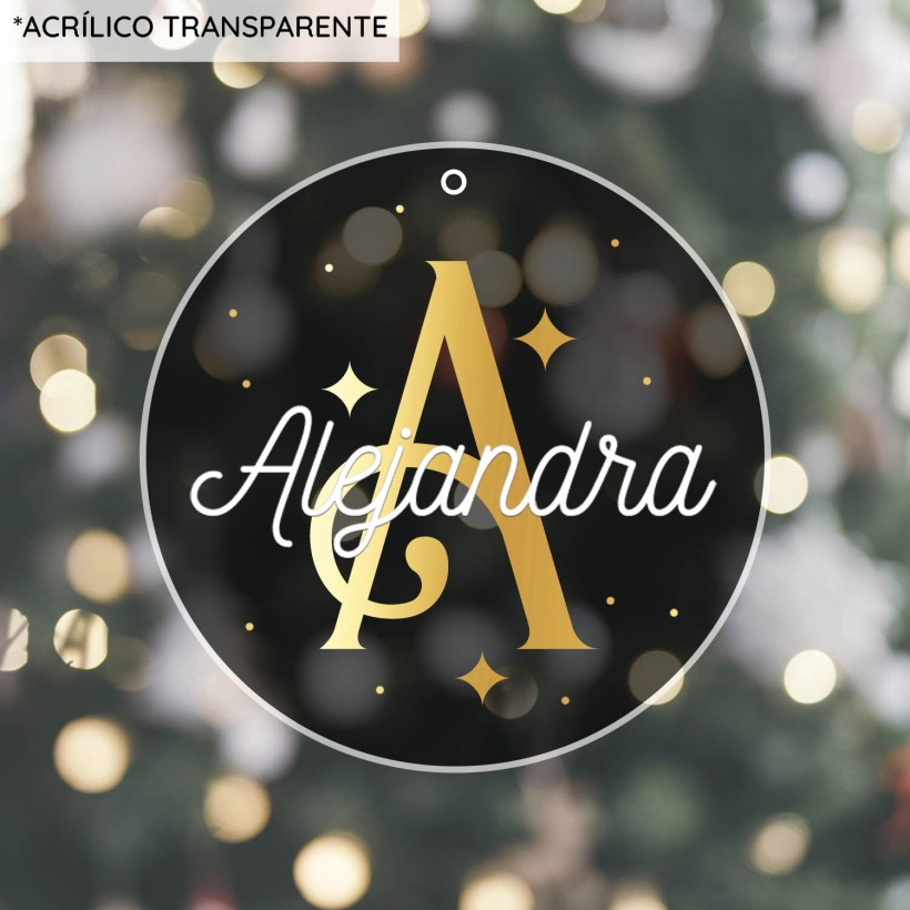 Adorno acrílico Navidad - Inicial y nombre Adorno acrílico Navidad - Inicial y nombre