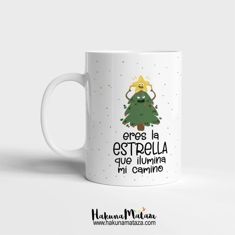 Taza personalizada Navidad - Eres la estrella de mi Navidad | Hakuna Mataza