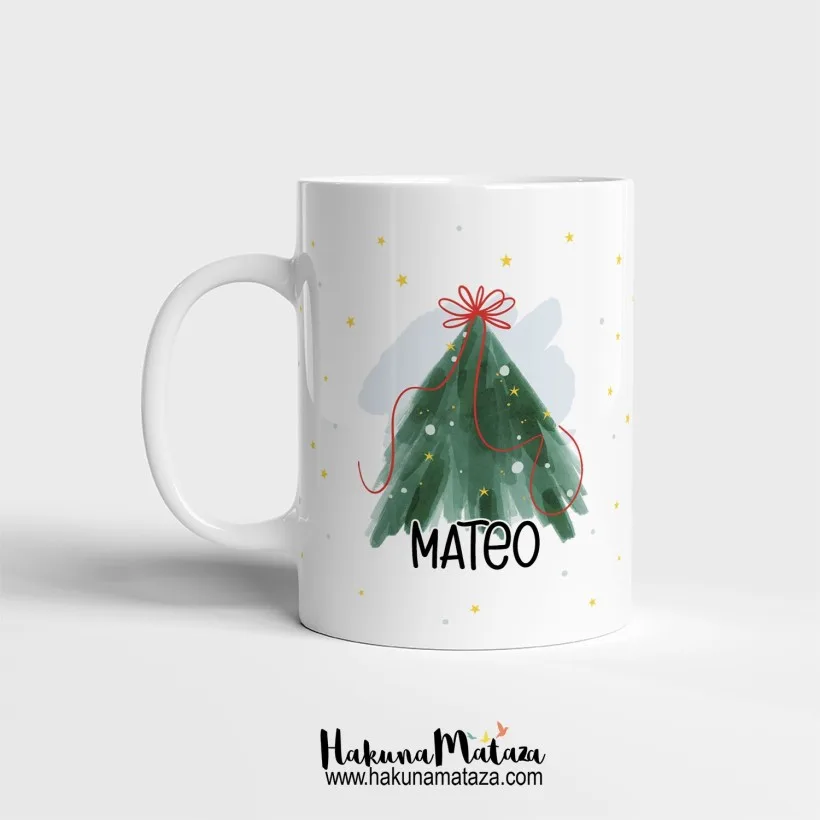 Taza personalizada Navidad - Árbol de Navidad con nombre | Hakuna Mataza